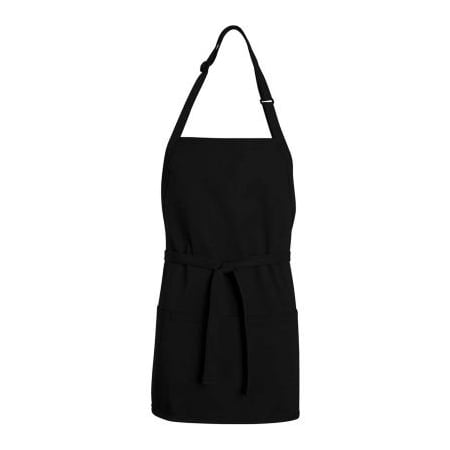 Vf Imagewear Chef Designs TT32BK2824, Premium Short Bib Apron, Black, 28" x 24" TT32BK2824